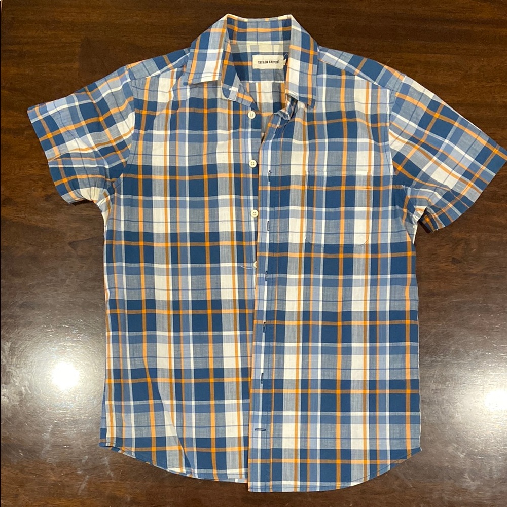 Taylor Stitch plaid short sleeve shirt. Size 38
